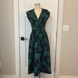 SOLD - Kate Spade Cotton Tropical Palm Print Dress